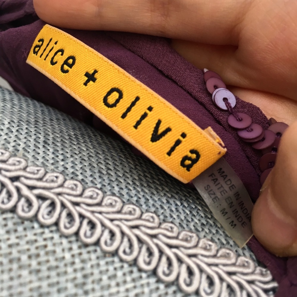 Alice + Olivia Violet Sequined Open Back Dress - image 5